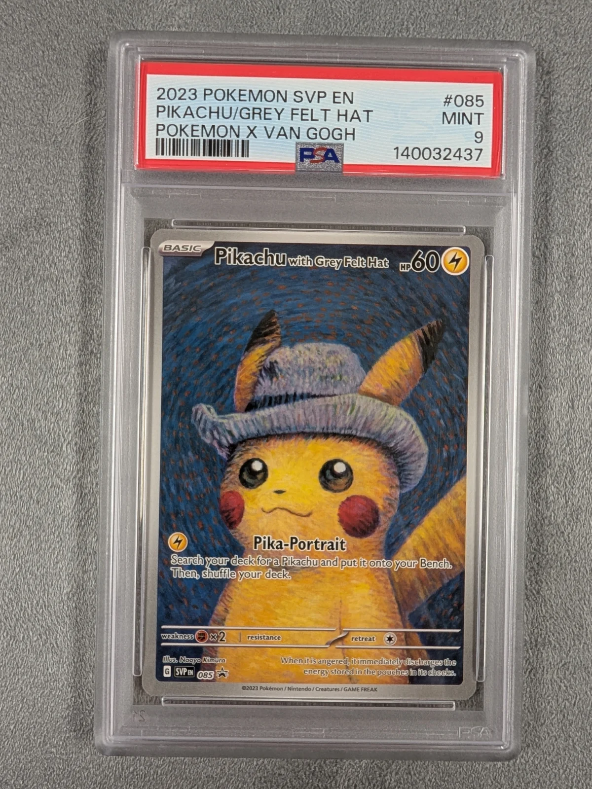 Pikachu With Grey Felt Hat Pokemon X Van Gogh (085) 2023 Pokemon